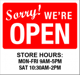 Sorry We're Open Sign